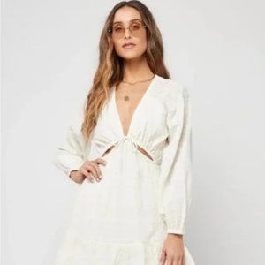 NWT L SPACE Feelin' Fine Ivory/White Dress 100% Cotton - Size X-Small